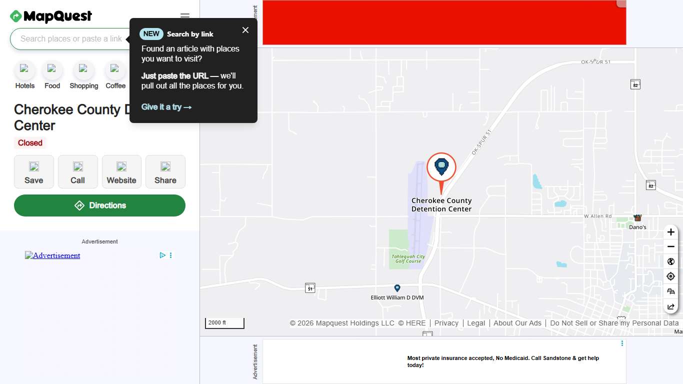 Cherokee County Detention Center, 1513 N Douglas Ave, Tahlequah, OK 74464, US - MapQuest